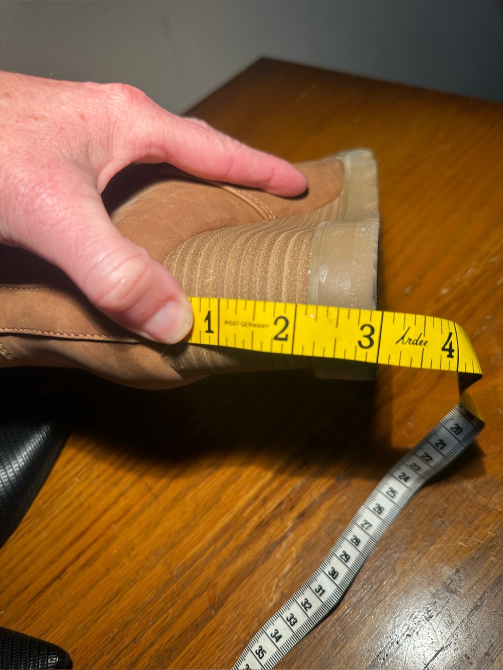 Brown wedge slip on ankle boots wms sz 6 1/2 - Picture 2 of 8